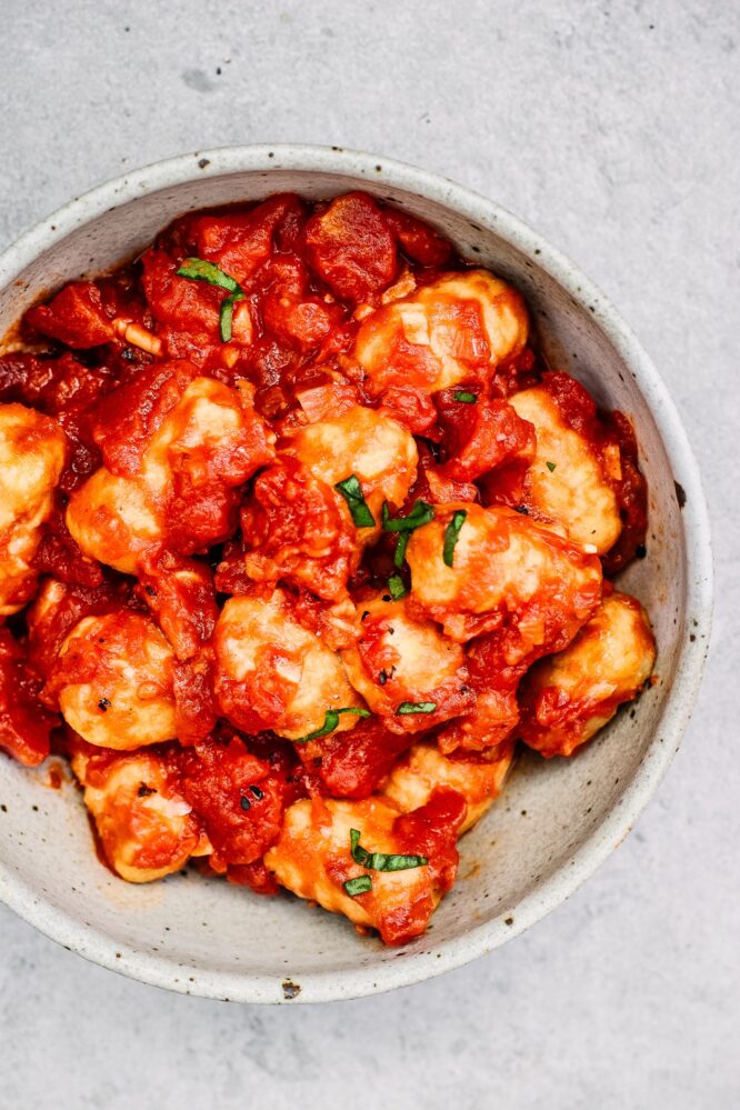 Chickpea Gnocchi with Tomato Sauce - The Little Green Spoon