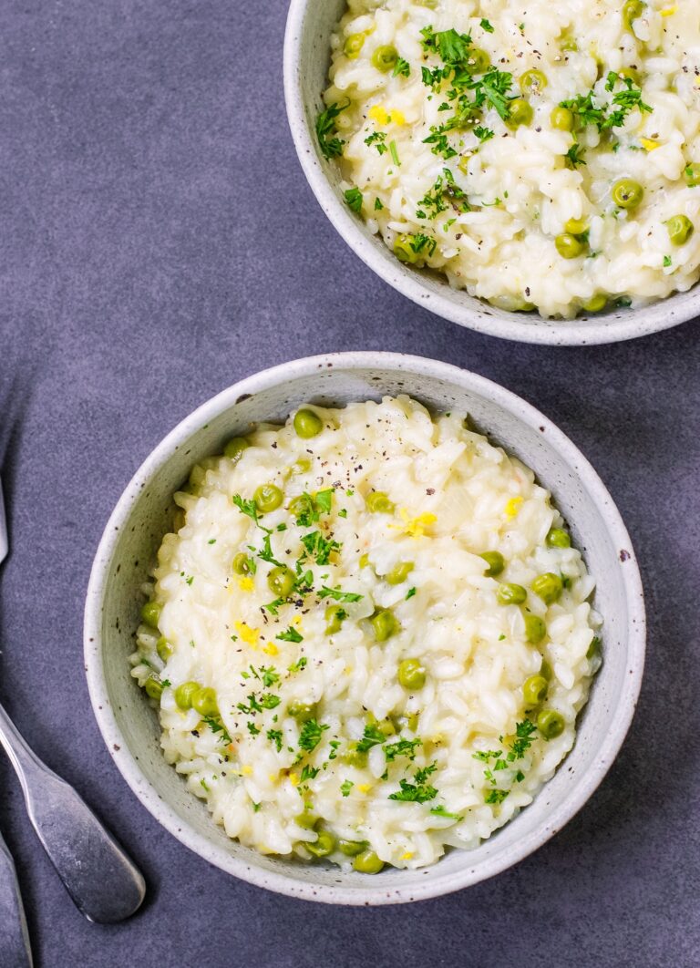 Lemon & Pea Risotto Little Green Spoon