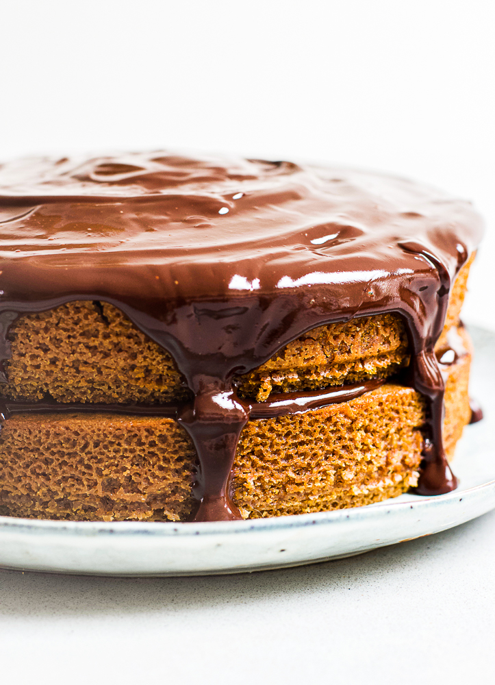 Vanilla Cake w/ Chocolate Ganache - Little Green Spoon